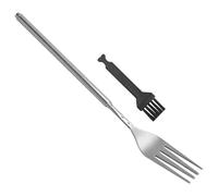 KQDRAVINE Fourchette télescopique, 1 pièce, 23-64 cm, en acier inoxydable, longue, avec fourchette à brosse, fourchette extensible, fourchette à barbecue, fourchette à barbecue, fourchette à dessert