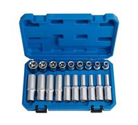 KQFCAZRE 19 Pièces Douille E Longue Traitement Thermique Douille Étoile à Six Branches Interne Transport Facile Coffret D'embouts pour Atelier
