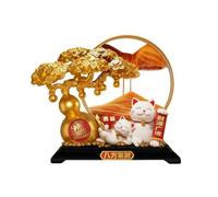 KQFCAZRE Arbre à Monnaie Chinois Traditionnel Arbre Fortune Décoratif Compact Ornement avec Chat Bénéfique pour Bureau, Salon