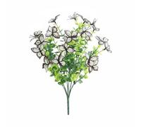 KQFCAZRE Branche Décorative Eucalyptus Papillon Réutilisable Fleur Papillon Artificielle Résistant à Décoration Florale pour Maison, Blanc