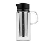 KQFCAZRE Carafe avec Couvercle Réfrigérateur, Noir 1000ML | Bec Verseur Intégré, Cafetière Cold Brew, Graduée, Carafe à Café Glacé, pour Cuisine