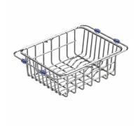 KQFCAZRE Égouttoir Télescopique en Acier Inoxydable Résistant à la Rouille Support de Lavage de Légumes en INOX Antidérapant Panier d’évier Extensible, Naturel, Grand Modèle