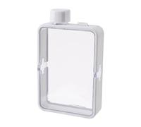 KQFCAZRE Gourde Plate Bouteille d'eau Carrée Enfant Adulte Bouteille de Sport Fonction Étanche Portable Motivée en PP Résistante Facile à Nettoyer, Blanche