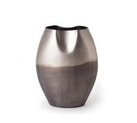 KQFCAZRE Vase à Feuille Ginkgo Argenté Vase avec Motif Feuille Ginkgo Texturé pour Salon, Argent, Moyen 33 14.5 H23.5cm