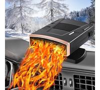 KQLHLHDYZ 200 W 12 V Chauffage de Voiture Portable, Chauffage et Dégivrant pour Pare-Brise, Dégivreur de Pare-Brise avec Base Rotatif à 360° et Prise Allume-Cigare