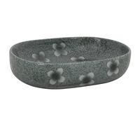 KQMNWMR Lavabo à poser ovale 59 x 40 x 14 cm en céramique bleu | Lavabo fait à la main avec motif vintage pour des accents élégants dans les toilettes d'invités et la salle de coiffure