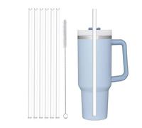 KQOZG 6 Pailles Réutilisables pour Stanley Cup 40/30oz avec 1 Brosse de Nettoyage Tritan (30cm×1cm)
