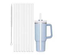 KQOZG Lot de 8 Pailles Réutilisables pour Stanley Cup 40/30oz avec 1 Brosse de Nettoyage en Tritan (30cm×1cm)