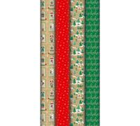 Kraft brut 70g Esprit de Noël 2x0,70m, en carton prés. de 30rlx - Assortiment