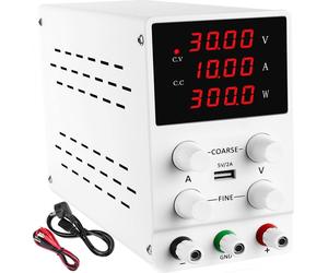 KRAFT&DELE | Alimentation de laboratoire, 0-30V, 10A, avec affichage LED, 200-240V, AC, DC Réglable Alimentation, bouton de réglage du codeur, interrupteur de sortie
