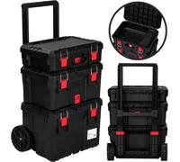 KRAFT&DELE | Chariot d'atelier, 3 pièces, organiseur avec roues, chariot d'atelier pour petits et grands outils, avec organiseur pour petites pièces, atelier mobile
