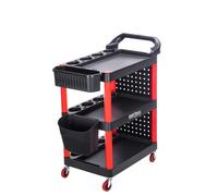 Kraft&Dele KD1076 Servante d'atelier multifonctionnelle - 3 plateaux, mobile avec roulettes, construction robuste en plastique