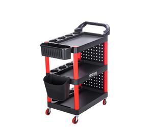 Kraft&Dele KD1076 Servante d'atelier multifonctionnelle - 3 plateaux, mobile avec roulettes, construction robuste en plastique