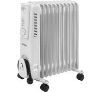KRAFT&DELE | Radiateur électrique à huile, 3 niveaux de chauffage, 2500W, radiateur économique avec thermostat, appareil de chauffage électrique mobile, radiateur à huile