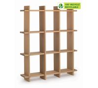 KRAFTDESIGN Etagère 9 cases à croisillon H. 180 cm en carton alvéolaire - Kraft naturel