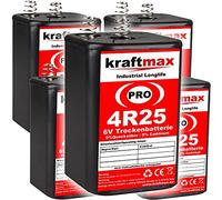 kraftmax Lot de 5 piles 4R25 PRO - 6 V - Haute performance - Industriel Longlife - Bloc de batterie 6 V - Dernière génération 4R25X