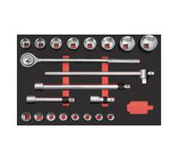 Kraftwerk Coffret de douilles 3/4" Kraftwerk PRO LINE EVA, insert 60x40 cm, 21 pcs. Quantité:1