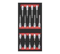 Kraftwerk Kraftwerk Jeu de douilles à cliquet 1/2" 19 pièces 20x40 insert Quantité:1