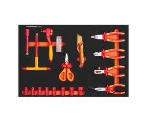 Kraftwerk Kraftwerk VDE Insert avec liquet 3/8" / douilles / pinces / outils de coupe 18 pièces Quantité:1