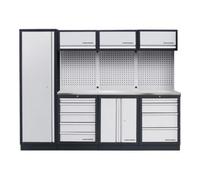 Kraftwerk Système d'armoire d'atelier à 4 éléments Kraftwerk en acier inoxydable à trous carrés de 2640 mm de long Quantité:1