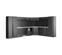 Kraftwerk Unité murale Kraftwerk à 8 éléments avec paroi à trous carrés Longueur 3819 mm 2824 mm Plan de travail en inox Quantité:1