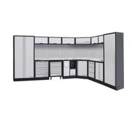 Kraftwerk Unité murale Kraftwerk à 8 éléments avec paroi à trous carrés Longueur 3819 mm 2824 mm Plan de travail en inox Quantité:1