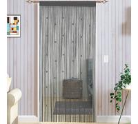 Kralengordijn Moustiquaire - 90 x 245 cm - gris - moustiquaire pour portes - rideau de porte de balcon décoratif