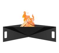 Kratki Fire Pyramid Coupe-feu de Jardin autoportant, asymétrique, Triangulaire, Dimensions L79 x L68,5 x H22,7 cm, Poids 16,8 kg, en Acier Robuste et résistant à la Chaleur
