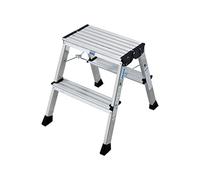 Krause 130037 Escabeau pliant 2 x 2 marches en aluminium avec système de verrouillage automatique