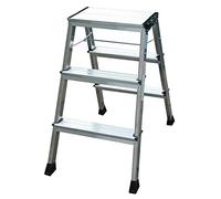 Krause 130068 Escabeau pliable 2 x 3 marches en aluminium avec système d'arrêt automatique