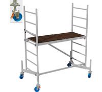 KRAUSE ClimTec Échafaudage 3m, avec jeu de roulettes de déplacement Ø 150mm réglable