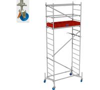 KRAUSE ClimTec Échafaudage 5m, comprenant jeu de roulettes de déplacement Ø 150mm réglable