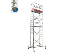 KRAUSE ClimTec Échafaudage 7m, avec ensemble de roulettes de déplacement Ø 150mm réglable
