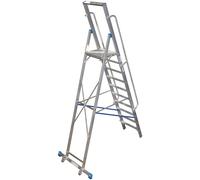 KRAUSE STABILO Échelle à marches avec plateforme de repos grande 1x10 marches