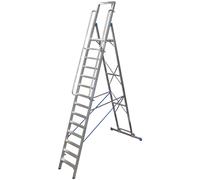 KRAUSE STABILO Échelle à marches avec plateforme de repos grande 1x14 marches