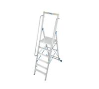 KRAUSE STABILO Échelle à marches avec plateforme de repos grande 1x6 marches