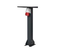 KREAINVENT Pied en aluminium avec prise extérieure.Colonne de prise de courant de haute qualité.Prise extérieure avec pied (CEE 3F, 16A, 11kW)