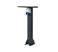 KREAINVENT Pied en aluminium avec prise extérieure.Colonne de prise de courant de haute qualité.Prise extérieure avec pied (CEE 1F, 16A, 3,7kW)