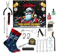KreativeKraft Calendrier de l'Avent 2026 Set Outils Homme avec 24 Surprises | Coffret Mini Outils avec Lampe Torche, Pince, Clé Plate, Colliers de Serrage et Plus, Compte à Rebours Noel, Cadeau Homme