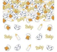 Kreatwow Décoration de Fête Bière et Couches 200Pcs Confetti pour Baby Shower Décoration de Table Un Bébé Est en Préparation Décor Biberon et Bières pour Fête Couches Révélation de Genre Célébration