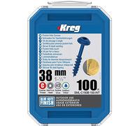Kreg - 100 vis Blue-Kote - 8 x 38 mm - filetage épais - Maxi-Loc carré