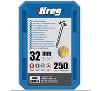Kreg - 250 vis galvanisés - 8 x 32 mm - filetage épais - Maxi-Loc carré