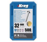 Kreg - 500 vis galvanisés - 7 x 32 mm - filetage fin - Maxi-Loc carré