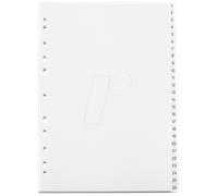 DURABLE Intercalaires en plastique A4 6504-10 – Chiffres 1-52, 52 pièces – Gris