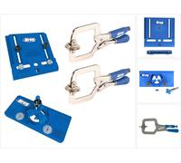KREG Kit de montage d'armoires avec Cabinet Hardware Jig ( KHI-PULL ) + Concealed Hinge Jig ( KHI-HINGE ) + 2 x serre-joints rapides ( KHC-PREMIUM )