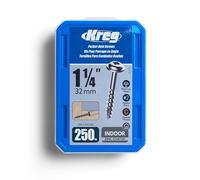 Kreg SML-C125-250 Lot de 250 vis ensachées en zinc - Filetage épais #8 - Tête Maxi-Loc - 3,8 cm