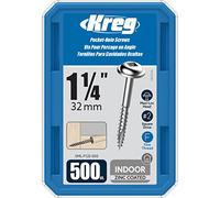 Kreg SML-F125-500 Vis de poche 1-1/4" #7 filetage fin, tête de rondelle (500 pièces)