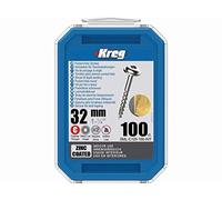 KREG Vis à zinc de haute qualité, longueur de vis 32mm, filetage grossier, paquet de 100 pièces - Parfaites pour les projets en bois à l'intérieur