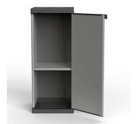 Kreher Armoire de stockage étroite avec couvercle anti-éclaboussures, plaque de fond et étagère 34 x 39,5 x 85 cm