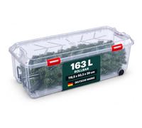 Kreher Boîte de rangement pour sapin de Noël XL avec roulettes Transparent | Couvercle pour décoration de Noël, guirlandes et accessoires, dimensions 116,5 x 50,3 x 39 cm